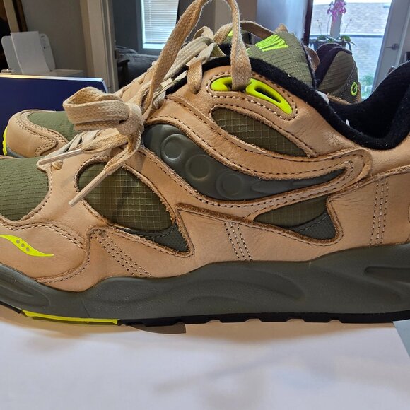 Saucony Grid Shadow 2 Avocado Beige Size 10.5 S70846-2 Hiking Trail Runner NEW - Picture 2 of 12